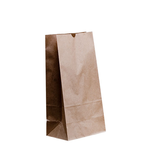 Kraft Paper Bags Block Bottom Brown & White Recyclable Food Safe